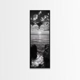 Sunset Ocean, Dramatic Sky, Serene Coastline, Nature Scene, Canvas Print, Minimalist Art, Bedroom Wall Art, Coastal Gallery Decor