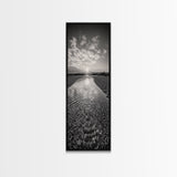 Rippling Water, Pebble Riverbed, Radiant Sunset, Peaceful Reflection, Canvas Print, Zen Art, Bathroom Wall Art, Nature Calm Decor