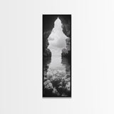 Ocean Cave View, Coastal Nature Art, Seaside Wall Decor, Minimalist Seascape Print, Bathroom Wall Art, Framed Canvas Print