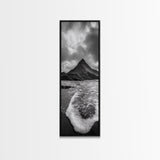 Dramatic Seaside Peak, Coastal Mountain Wall Art, Black Beach Photography, Bold Nature Decor, Canvas Print, Living Room Art