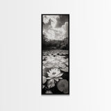 Water Lily Pond, Serene Botanical Art, Peaceful Garden Wall Decor, Zen Nature Print, Spa or Bedroom Accent, Framed Canvas Print