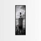 Weathered Bottle Beach, Abandoned Object Art, Coastal Still Life Print, Rustic Nautical Wall Decor, Studio or Bar Area, Canvas Print