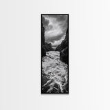Wild River Path, Nature Wall Decor, Adventure Landscape, Monochrome Rapids, Framed Canvas Print, Rustic Living Room Wall Art, Moody Photography