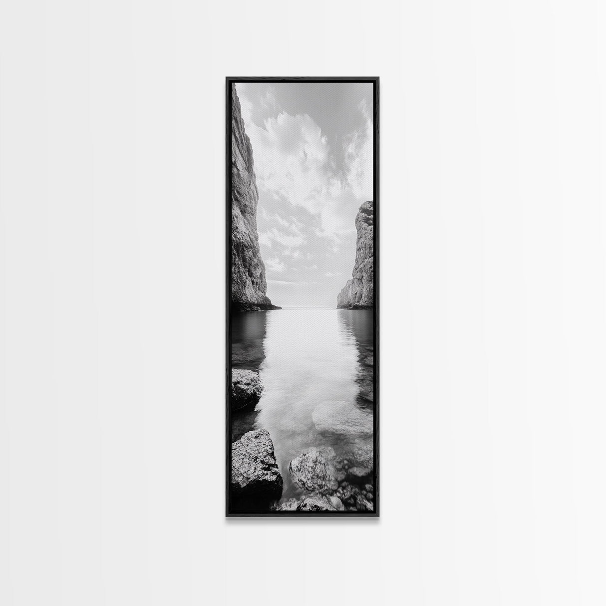 Peaceful Bay, Still Water, Coastal Reflections, Canvas Print, Zen Nature Wall Art, Tranquil Bathroom or Meditation Room Decor