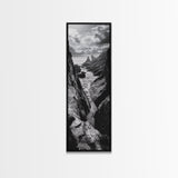Coastal Cliffs, Ocean Channel, Dramatic Sky, Framed Canvas Print, Bold Nature Photography, Office Wall Art, Adventure Seaside Decor