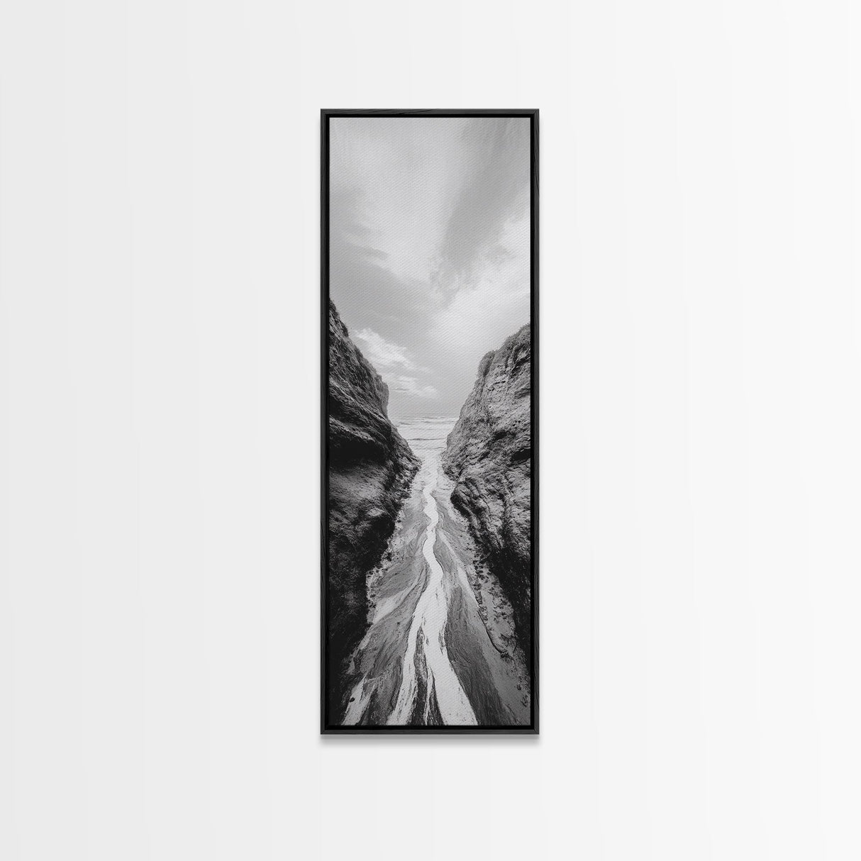 Canyon Stream Path, Ocean Rock Passage Art, Nature Landscape Photography, Canvas Print, Bathroom Wall Decor, Modern Coastal Art