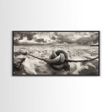 Ocean Knot, Stormy Sea, Nautical Rope, Seaside Wall Decor, Canvas Print, Rustic Coastal Wall Art, Bathroom Nautical Theme