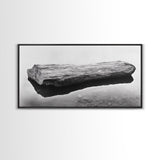 Driftwood, Calm Water, Nature Stillness, Natural Element Art, Framed Canvas Print, Zen Bathroom Wall Art, Minimalist Decor