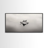 Autumn Leaf, Tranquil Water, Floating Serenity, Soft Tones Nature Art, Canvas Print, Fall Bedroom Wall Art, Minimalist Style