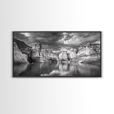 Glacier Wall Reflection, Dramatic Ice Valley Scene, Wilderness Nature Print, Framed Canvas Print, Den Wall Art, Moody Decor