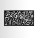 Natural Stone Texture, Dark Rock Pattern, Earthy Wall Background, Canvas Print, Office Wall Art, Modern Industrial Style, Minimalist Style