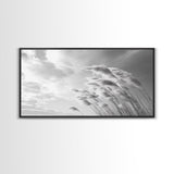 Windswept Grass, Minimal Nature, Calm Sky, Neutral Art, Framed Canvas Print, Bedroom Wall Art, Scandinavian Decor, Peaceful Pastel Tones