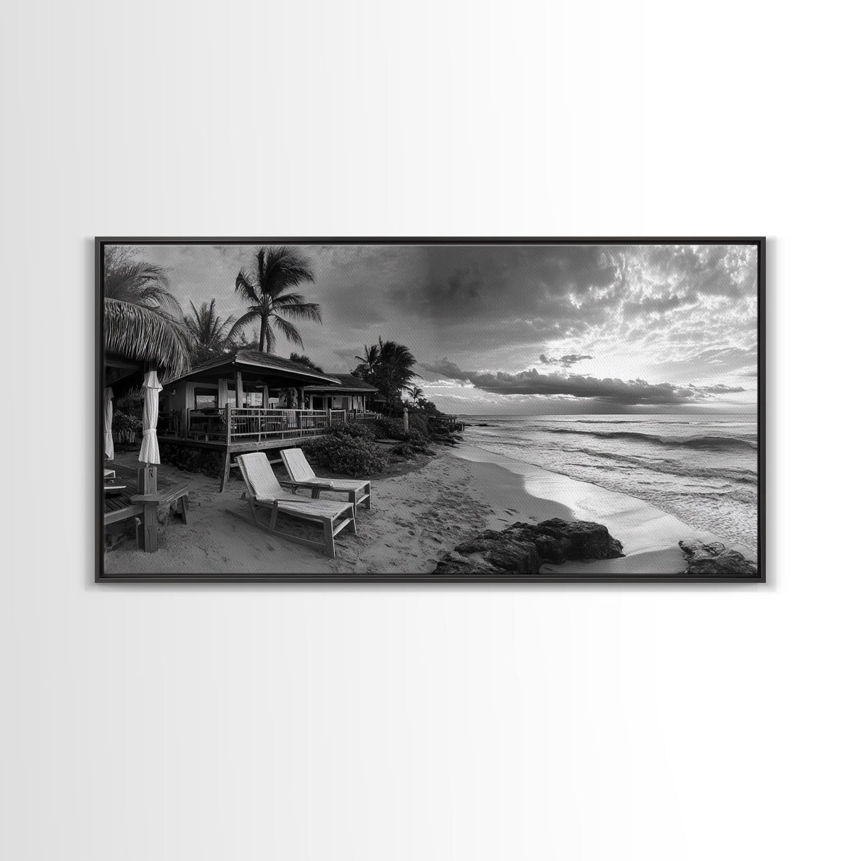 Tropical Beach Sunset, Coastal Retreat Art, Island Vibes, Ocean Paradise Canvas Print, Bedroom Wall Art, Boho Beach House Decor