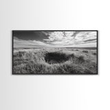 Prairie Crater Scene, Nature Landscape, Rustic Country Vibe, Farmhouse Wall Decor, Canvas Print, Entryway Accent, Autumn Earth Tones
