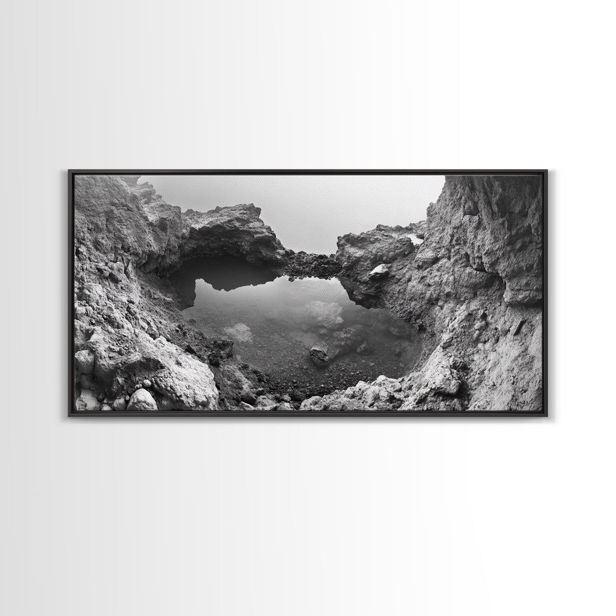 Arch Pool, Stone Lagoon, Natural Wonder, Organic Texture, Minimal Coastal Wall Decor, Canvas Print, Earth Tones Bathroom Art
