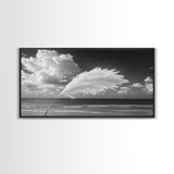 Pampas Grass Coast, Minimalist Beach Art, Boho Coastal Scene, Neutral Tones, Canvas Print, Living Room Wall Art, Fall Decor, Hallway Wall Art