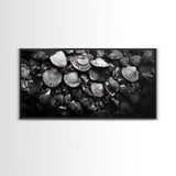 Seashell Close-Up, Ocean Texture Art, Nautical Beach Shells, Earthy Tones Decor, Framed Canvas Print, Bathroom Wall Art, Coastal Style