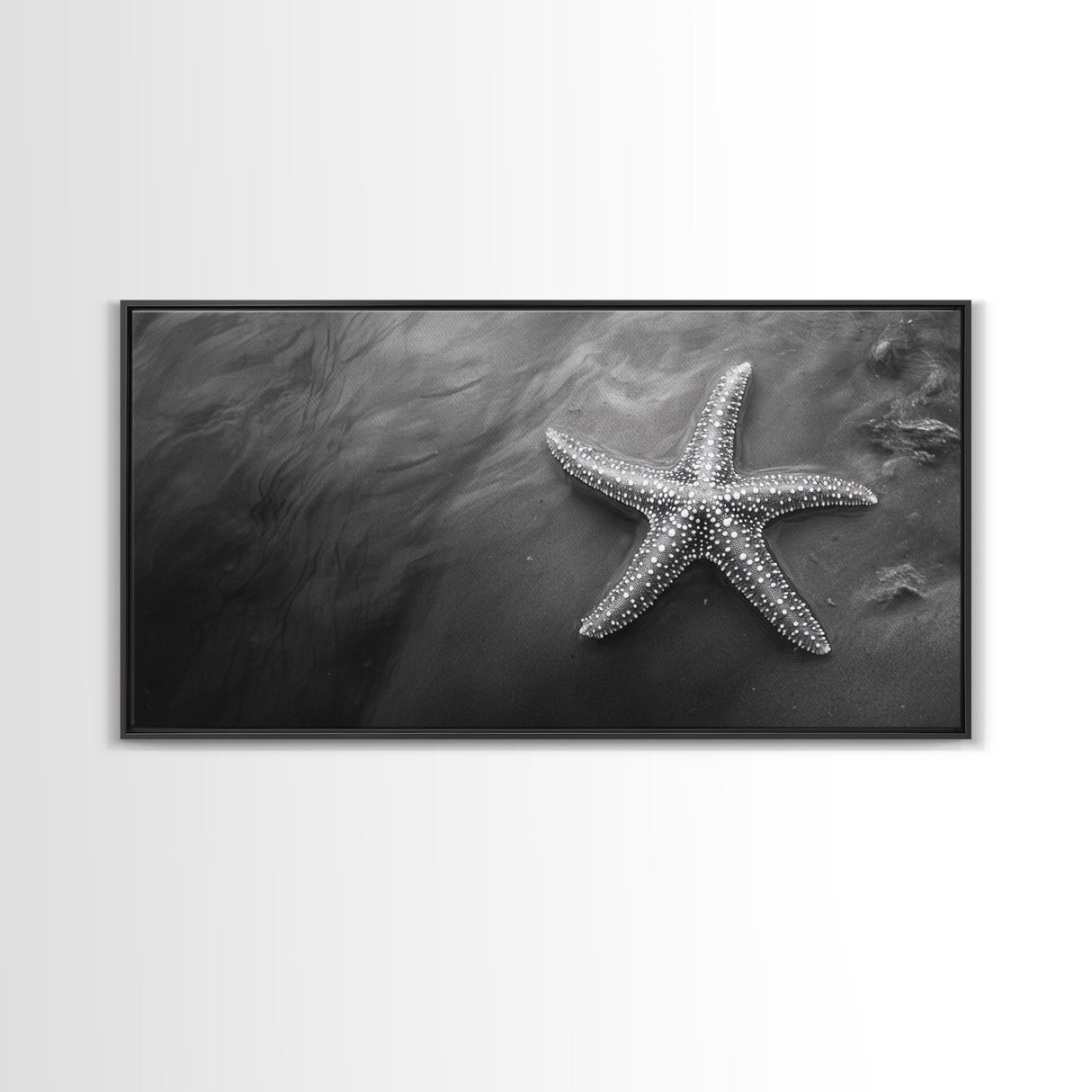 Ocean Starfish, Seashore Calm, Coastal Nature Print, Beach Zen Decor, Framed Canvas Print, Minimalist Bathroom Art, Ocean Wall Piece