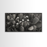 Cactus Blooms, Desert Flowers, Prickly Pear, Nature Closeup, Framed Canvas Print, Southwestern Art, Kitchen Wall Art, Boho Style