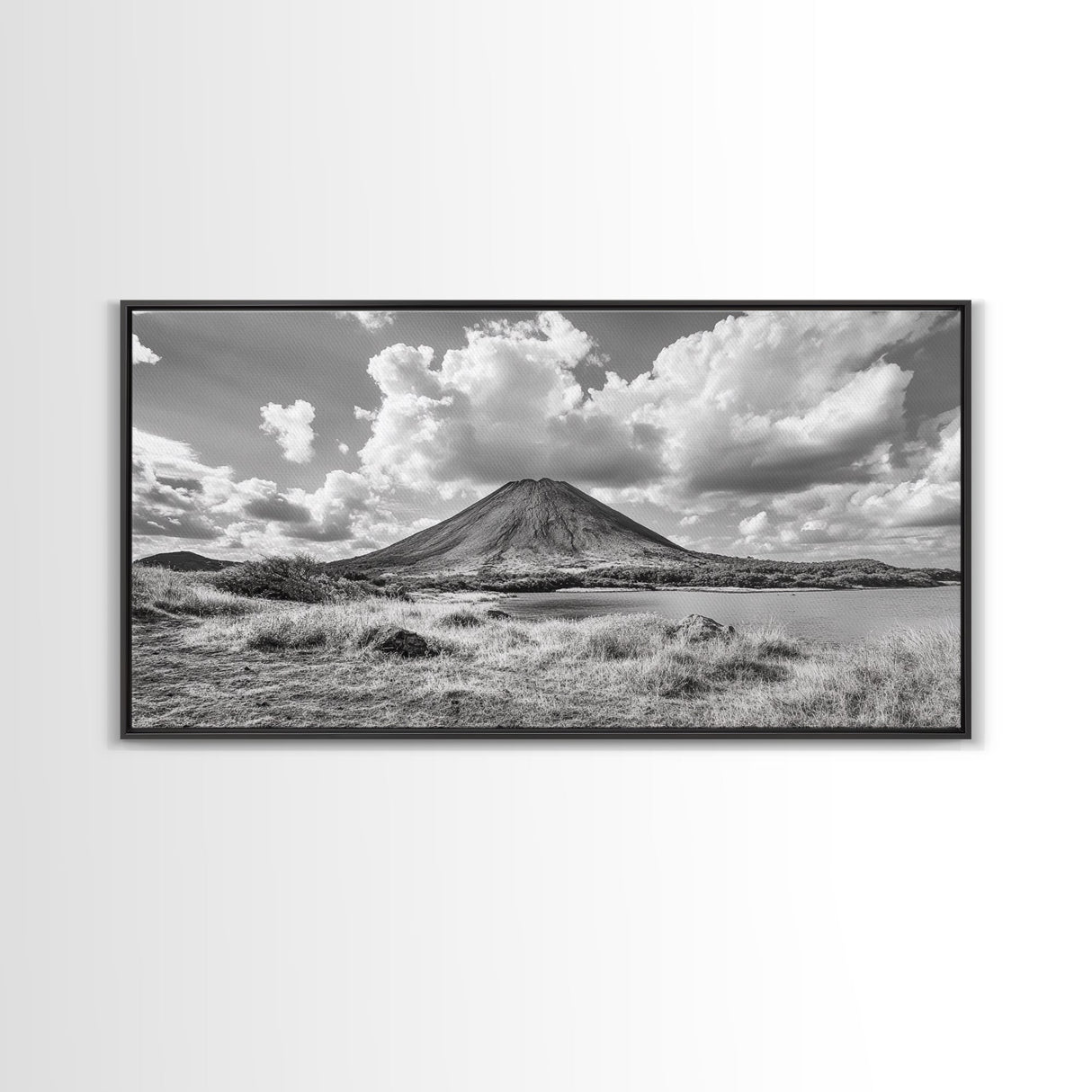 Volcano Peak, Dramatic Clouds, Nature Power, Canvas Print, Mountain Wall Art, Office Nature Photography, Landscape Fine Art Print