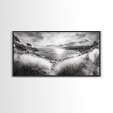 Coastal Bluff Sunset, Seaside Horizon View, Beach Landscape Scene, Serene Decor, Canvas Print, Living Room or Hallway Wall Art
