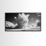 Ocean Wave Explosion, Tropical Beach Scene, Dramatic Nature Photography, Framed Canvas Print, Modern Coastal Wall Art, Bold Statement Decor