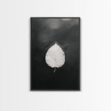 Floating Leaf, Still Water, Nature Simplicity, Autumn Calm, Canvas Print, Minimalist Wall Art, Bathroom Decor, Scandinavian Fall Style