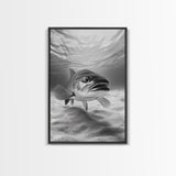 Underwater Trout Closeup, Realistic Fish, Nature Photography, Canvas Print, Man Cave Art, Fishing Lover Gift, Rustic Lake Decor