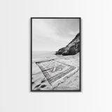Tribal Blanket, Ocean Vibe, Coastal Pattern, Canvas Print, Beach Boho Wall Art, Neutral Home Decor, Summer Beach Bedroom