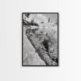 Reflective Riverbed, Nature Tranquility, Monochrome Landscape, Canvas Print, Bathroom Wall Art, Zen Decor, Fine Art Photography