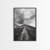 Winding Path, Hilltop View, Cloudy Horizon, Minimalist Landscape, Canvas Print, Bedroom Wall Art, Serene Decor, Fall Art Piece