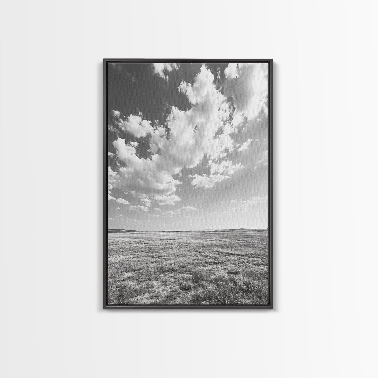Open Sky, Serene Plains, Summer Day, Canvas Print, minimalist landscape art, farmhouse decor, bedroom wall art, neutral tones