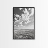 Open Sky, Serene Plains, Summer Day, Canvas Print, minimalist landscape art, farmhouse decor, bedroom wall art, neutral tones