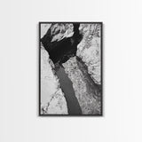 Rock Crevice, Light Ripples, Natural Texture, Abstract Nature, Framed Canvas Print, Kitchen Wall Art, Earth Tone Style, Modern Rustic