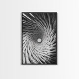 Twisted Rope Spiral, Abstract Fiber Art, Monochrome Texture, Modern Canvas Print, Minimalist Office or Contemporary Wall Decor