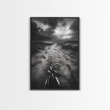 Fish Migration, Dramatic Sky, Moody Landscape, Framed Canvas Print, Dark Nature Art, Rustic Cabin Decor, Fall Wall Art, Nature Drama