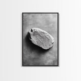 Primitive Rock, Shadow Texture, Minimal Earth Tone, Framed Canvas Print, Zen Wall Art, Office Decor, Neutral Modern Aesthetic