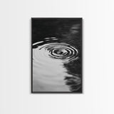 Ripple Effect, Water Drop, Zen Wall Art, Minimalist Black and White, Canvas Print, Bathroom Decor, Tranquil Art, Meditation Room Art