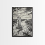 Hiking Marker, Trail Symbol, Windswept Grass, Framed Canvas Print, Outdoor Adventure Wall Art, Nature Lover Gift, Cabin Decor