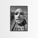 Weathered Mask, Coastal Surreal, Driftwood Dream, Canvas Print, Abstract Wall Art, Rustic Home Decor, Boho Artistic Style