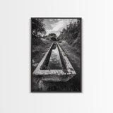 Forest Path, Reflection Pool, Nature Trail Art, Canvas Print, Tranquil Landscape, Boho Wall Decor, Entryway or Hallway Art