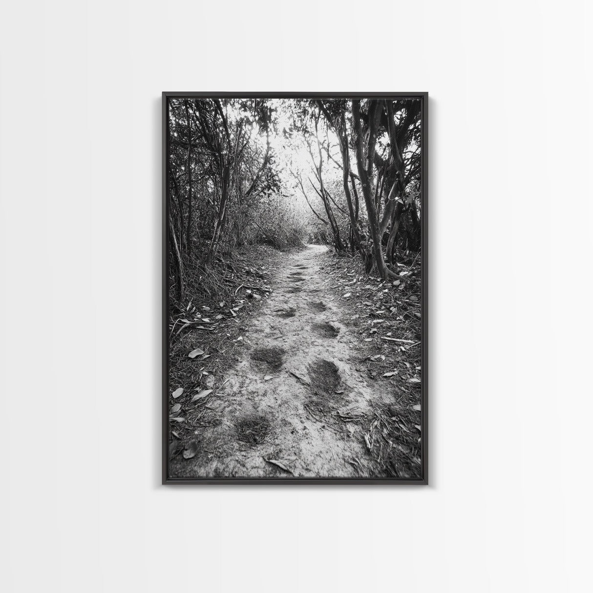 Forest Trail Path, Woodland Escape, Nature Walk, Adventure Art, Framed Canvas Print, Office Wall Decor, Autumn Vibes, Rustic Nature Style