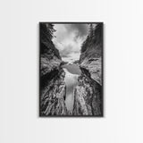 Ocean Ravine, Rugged Coastline, Pacific Wilderness, Stormy Seascape, Framed Canvas Print, Adventure Wall Art, Nature Home Decor