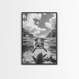 Dolphin Play, Ocean Joy, Underwater View, Canvas Print, Nautical Wall Art, Coastal Bathroom Decor, Playful Beach House Style