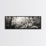 Jungle Light, Nature Vibe, Wild Forest, Framed Canvas Print, Boho Wall Art, Office Wall Decor, Earthy Tones Art, Rainforest Wall Print