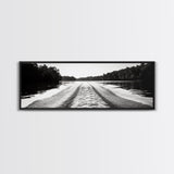 River Wake, Forest Waters, Lake Escape, Framed Canvas Print, Nature Photography, Minimalist Wall Art, Modern Cabin Decor