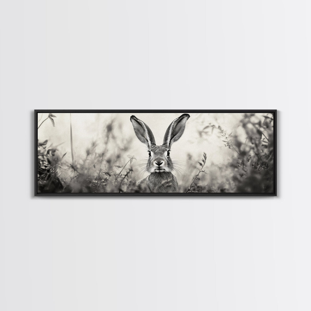 Curious Rabbit, Meadow Watch, Nature Close-Up, Canvas Print, Farmhouse animal art, Nursery decor, Whimsical wildlife, Woodland home touch