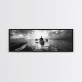 Kayaking, Sea Journey, Ocean Paddle, Canvas Print, Outdoor adventure wall art, Moody landscape, Modern living room decor, Wilderness art