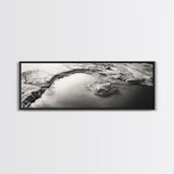 Minimalist Pond, Earth Texture, Fine Art Landscape, Framed Canvas Print, Neutral Wall Decor, Bathroom Wall Art, Modern Earthy Tones