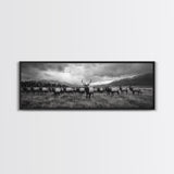 Elk Herd, Mountain Wild, Autumn Majesty, Framed Canvas Print, Rustic Cabin Decor, Wildlife Lover Gift, Fall Nature Wall Art